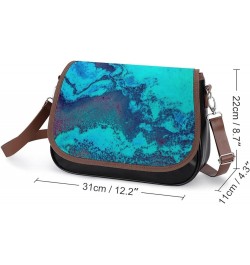 Leather Hobo Bags Women's Crossbody Shoulder Bag Classic City Top Handle Satchels Watercolor Blue Red Color8 $29.49 Crossbody...