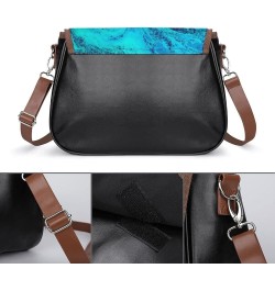 Leather Hobo Bags Women's Crossbody Shoulder Bag Classic City Top Handle Satchels Watercolor Blue Red Color8 $29.49 Crossbody...