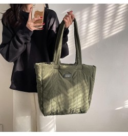 Women Puffer Tote Bag Lar ity Handle Bag Litweit Puffy Shoulr Bag Hobo Bag Green $8.15 Totes