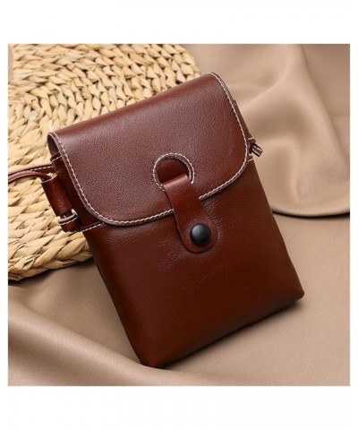 Fashion Leather Womens Bags Messenger Bag Women Hangbags Purse Girls Bag Genuine Leather Small Phone Bag (Color : Brown, Size...