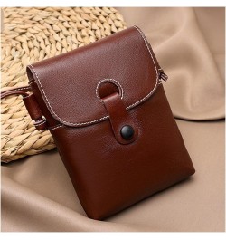 Fashion Leather Womens Bags Messenger Bag Women Hangbags Purse Girls Bag Genuine Leather Small Phone Bag (Color : Brown, Size...