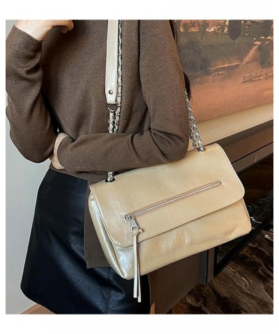 Women Ladies Tote Bag Trendy Vegan Leather Hobo Shoulder Bag Casual Crossbody Bag Purse Khaki $21.83 Totes