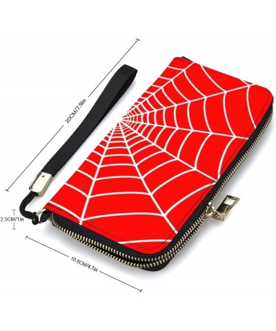 Spider Web Leather Wristlet Clutch Wallet Small Pouch Bag with Strap Leather Wallet Vertical Metal Zipper Style-2 $15.69 Wris...