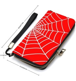 Spider Web Leather Wristlet Clutch Wallet Small Pouch Bag with Strap Leather Wallet Vertical Metal Zipper Style-2 $15.69 Wris...