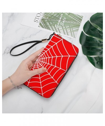 Spider Web Leather Wristlet Clutch Wallet Small Pouch Bag with Strap Leather Wallet Vertical Metal Zipper Style-2 $15.69 Wris...