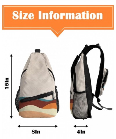 Sling Bag Crossbody Bag for Women Men Abstract Bohemian Geometric Gradient Floral Ombre Waterproof Hiking Backpack Lightweigh...