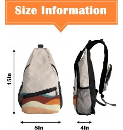 Sling Bag Crossbody Bag for Women Men Abstract Bohemian Geometric Gradient Floral Ombre Waterproof Hiking Backpack Lightweigh...