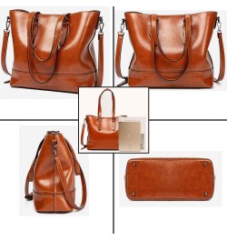 Women Handbags PU Leather Tote Bag for Ladies High Capacity Messenger Bags Crossbody Bags with Shoulder Strap-Khaki Brown $43...