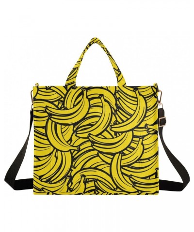 Tote Bag Hobo Bag for Women-Yellow Banana Pattern,Corduroy Crossbody Bags Shoulder Handbag For Work Travel Gift-S $11.18 Totes