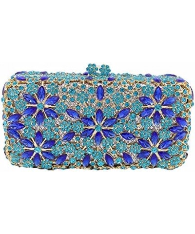 Women Snowflake Evening Bags Wedding Bridal Flower Crystal Clutch Purse Party Box Rhinestone Handbag Light Blue $45.89 Evenin...