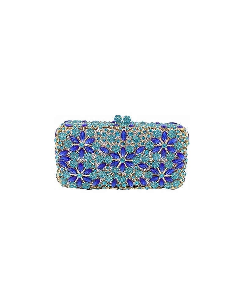 Women Snowflake Evening Bags Wedding Bridal Flower Crystal Clutch Purse Party Box Rhinestone Handbag Light Blue $45.89 Evenin...