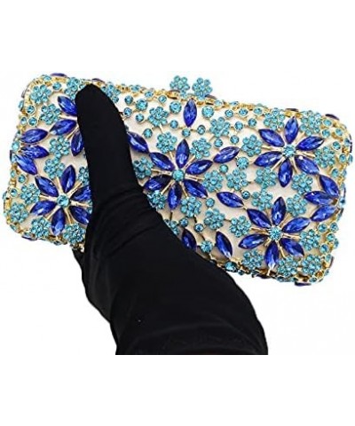 Women Snowflake Evening Bags Wedding Bridal Flower Crystal Clutch Purse Party Box Rhinestone Handbag Light Blue $45.89 Evenin...