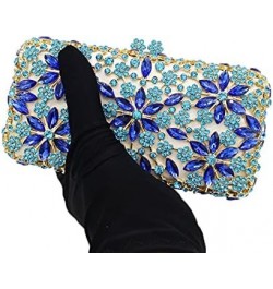 Women Snowflake Evening Bags Wedding Bridal Flower Crystal Clutch Purse Party Box Rhinestone Handbag Light Blue $45.89 Evenin...