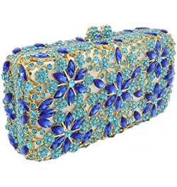 Women Snowflake Evening Bags Wedding Bridal Flower Crystal Clutch Purse Party Box Rhinestone Handbag Light Blue $45.89 Evenin...