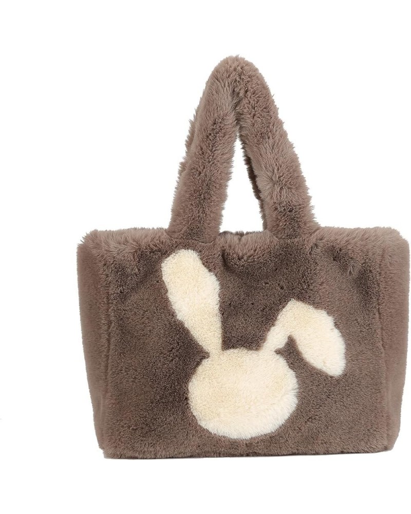 Fluffy Tote Bag for Women, Cute Fuzzy Tote Handbag Faux Fur Bag Furry Purse C-coffee $11.59 Totes