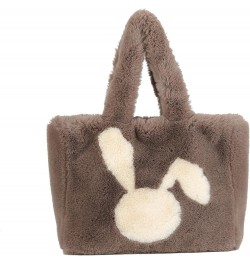 Fluffy Tote Bag for Women, Cute Fuzzy Tote Handbag Faux Fur Bag Furry Purse C-coffee $11.59 Totes