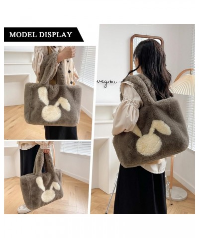 Fluffy Tote Bag for Women, Cute Fuzzy Tote Handbag Faux Fur Bag Furry Purse C-coffee $11.59 Totes