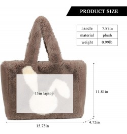 Fluffy Tote Bag for Women, Cute Fuzzy Tote Handbag Faux Fur Bag Furry Purse C-coffee $11.59 Totes