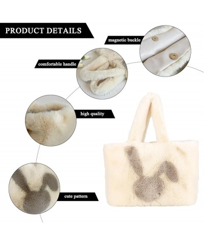 Fluffy Tote Bag for Women, Cute Fuzzy Tote Handbag Faux Fur Bag Furry Purse C-coffee $11.59 Totes