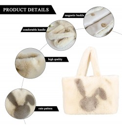 Fluffy Tote Bag for Women, Cute Fuzzy Tote Handbag Faux Fur Bag Furry Purse C-coffee $11.59 Totes