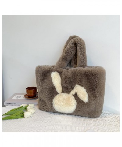 Fluffy Tote Bag for Women, Cute Fuzzy Tote Handbag Faux Fur Bag Furry Purse C-coffee $11.59 Totes