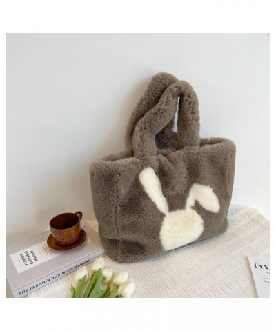 Fluffy Tote Bag for Women, Cute Fuzzy Tote Handbag Faux Fur Bag Furry Purse C-coffee $11.59 Totes