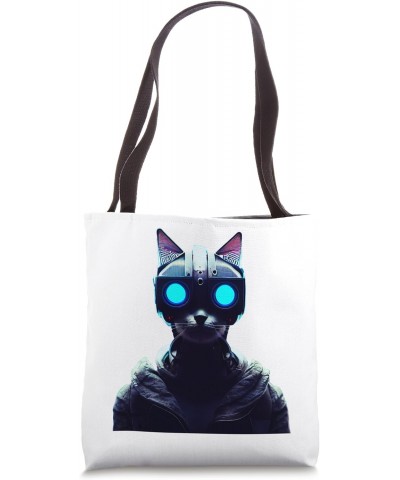 Cyberpunk Cat 1 Tote Bag $13.78 Totes