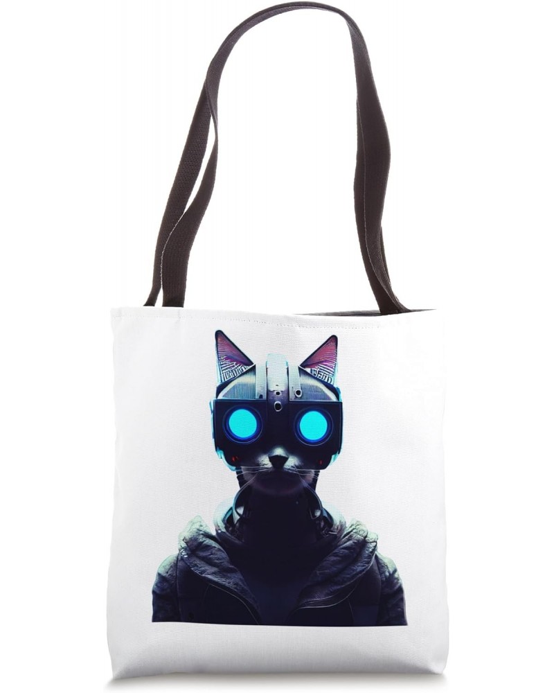 Cyberpunk Cat 1 Tote Bag $13.78 Totes