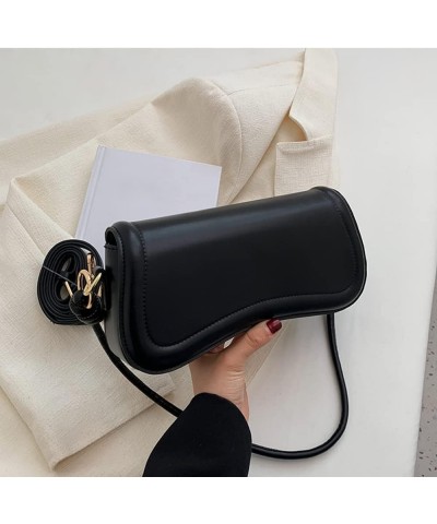 Fashion Vegan Leather Shoulder Bag for Women with 2 Strap Small Flap Purse Handbag Casual Flap Crossbody Bag (Red) Black $23....