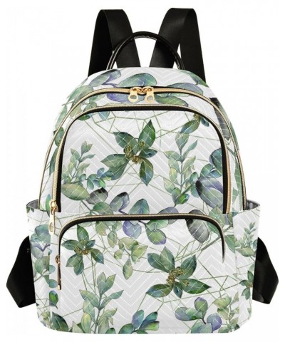 Women Backpack Watercolor Spring Leaves Fairy Anti-Theft Travel Backpack with Luggage Belt Lightweight Handbag Lady Purse Roo...