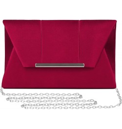 Evening Clutch Purse Prom Party Envelope Bag Elegant Formal Wedding Envelope Handbag Burgundy $12.69 Evening Bags