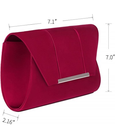 Evening Clutch Purse Prom Party Envelope Bag Elegant Formal Wedding Envelope Handbag Burgundy $12.69 Evening Bags