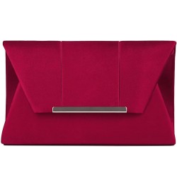 Evening Clutch Purse Prom Party Envelope Bag Elegant Formal Wedding Envelope Handbag Burgundy $12.69 Evening Bags