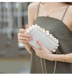 Acrylic Evening Handbag Pearl Women's Clutch Shoulder Bag Crossbody Bag Square Box Wedding Cocktail Party Prom E $33.38 Satchels