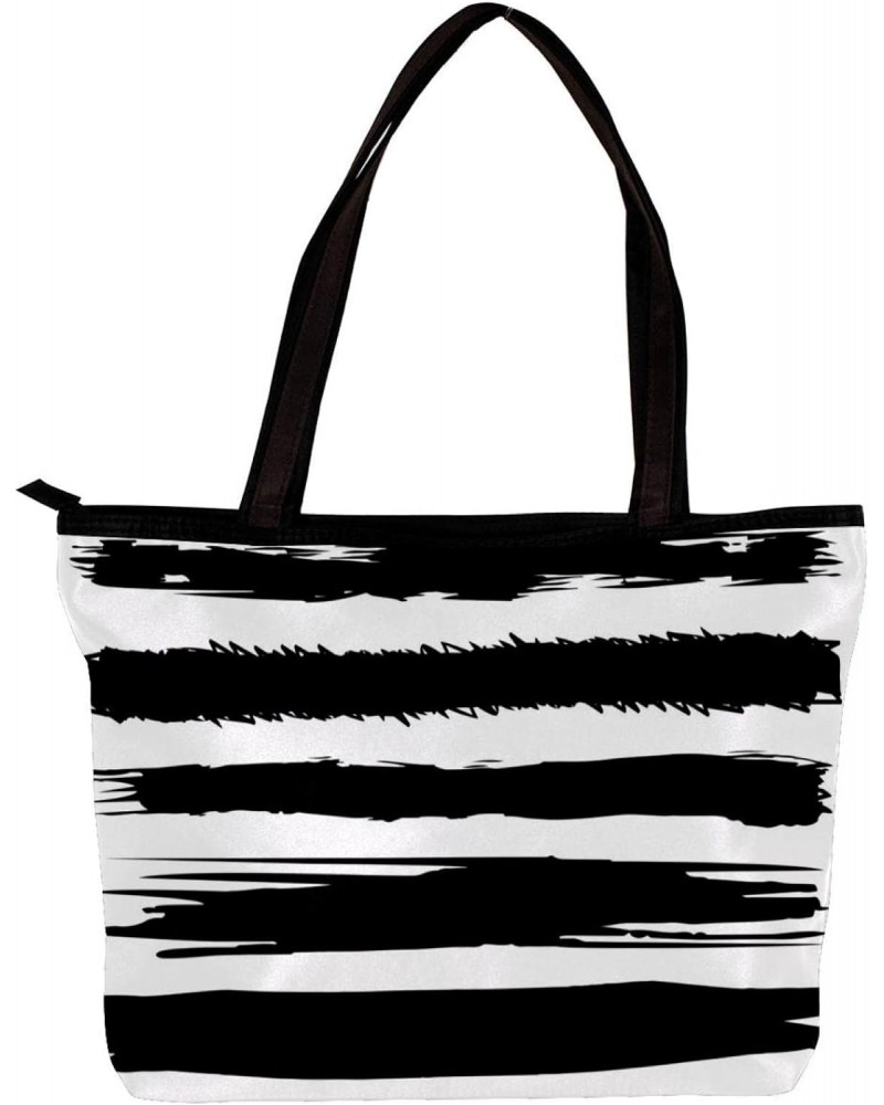 Handbag Black Brush Striped Pattern Size: 11.8x4.1x15.4 inches storage bag Handbag $13.77 Handbags