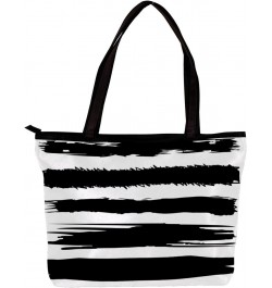 Handbag Black Brush Striped Pattern Size: 11.8x4.1x15.4 inches storage bag Handbag $13.77 Handbags