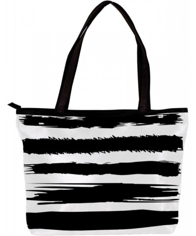 Handbag Black Brush Striped Pattern Size: 11.8x4.1x15.4 inches storage bag Handbag $13.77 Handbags