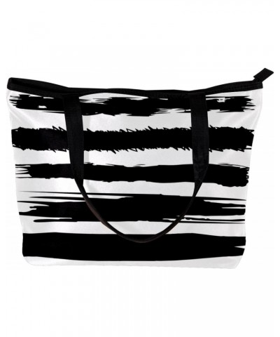 Handbag Black Brush Striped Pattern Size: 11.8x4.1x15.4 inches storage bag Handbag $13.77 Handbags