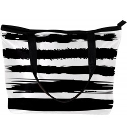 Handbag Black Brush Striped Pattern Size: 11.8x4.1x15.4 inches storage bag Handbag $13.77 Handbags