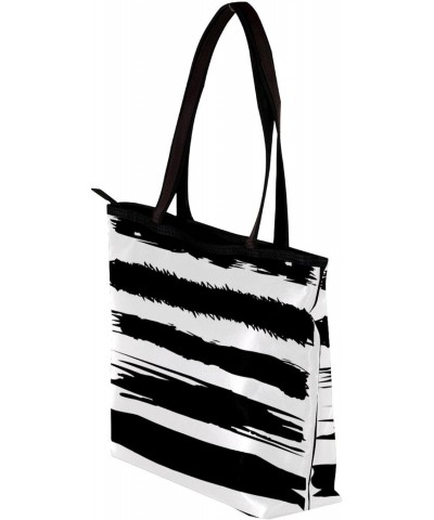 Handbag Black Brush Striped Pattern Size: 11.8x4.1x15.4 inches storage bag Handbag $13.77 Handbags