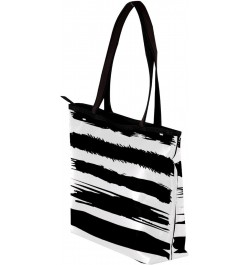 Handbag Black Brush Striped Pattern Size: 11.8x4.1x15.4 inches storage bag Handbag $13.77 Handbags