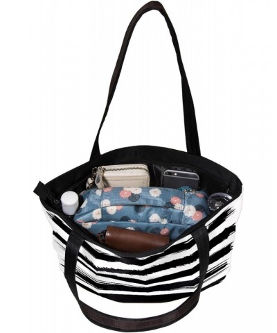 Handbag Black Brush Striped Pattern Size: 11.8x4.1x15.4 inches storage bag Handbag $13.77 Handbags