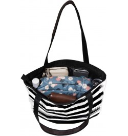 Handbag Black Brush Striped Pattern Size: 11.8x4.1x15.4 inches storage bag Handbag $13.77 Handbags