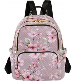 Pink Peach Blossom Fashion Travel Backpack for Women Multi Pockets Lightweight Purse for Women-M Multicolor Medium $17.50 Bac...