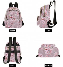 Pink Peach Blossom Fashion Travel Backpack for Women Multi Pockets Lightweight Purse for Women-M Multicolor Medium $17.50 Bac...