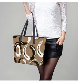 Womens Handbag Circles Pattern Leather Tote Bag Top Handle Satchel Bags For Lady $16.10 Totes