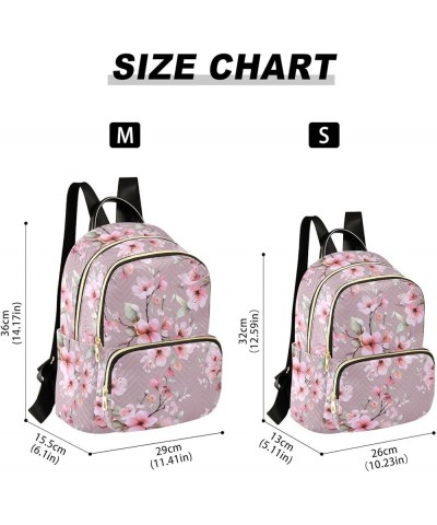 Pink Peach Blossom Fashion Travel Backpack for Women Multi Pockets Lightweight Purse for Women-M Multicolor Medium $17.50 Bac...