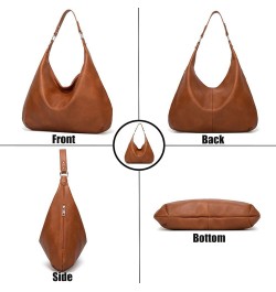 Women PU Leather Handbag Shoulder Bags Work Tote Bag Top Handle Bag Ladies Designer Purses Satchel(Red) Brown $19.60 Totes