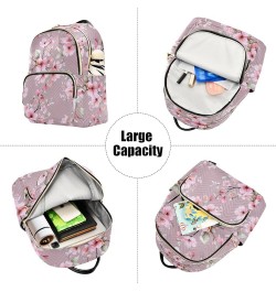 Pink Peach Blossom Fashion Travel Backpack for Women Multi Pockets Lightweight Purse for Women-M Multicolor Medium $17.50 Bac...