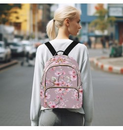 Pink Peach Blossom Fashion Travel Backpack for Women Multi Pockets Lightweight Purse for Women-M Multicolor Medium $17.50 Bac...